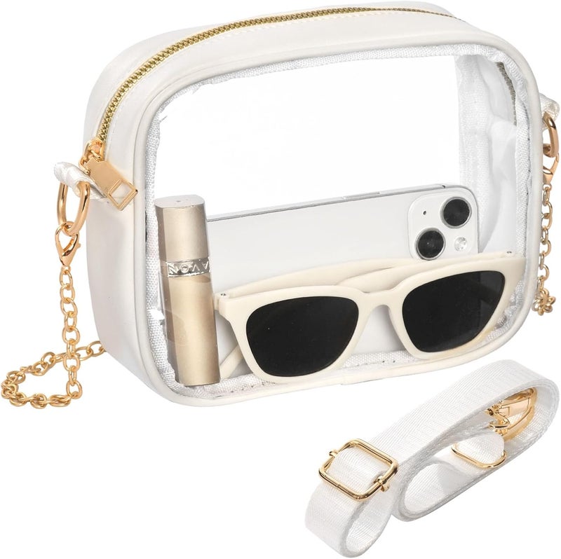 FANGSUN Clear Purse for Women, Clear Crossbody Bag Stadium Approved, Small Transparent Handbag for Concert Event Festival - Image 1